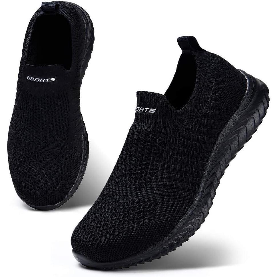 image:imageHKR Basket Femme Respirantes Chaussures de Running Marche Sport Travail Lgres Sneakers 3542EUTout Noir