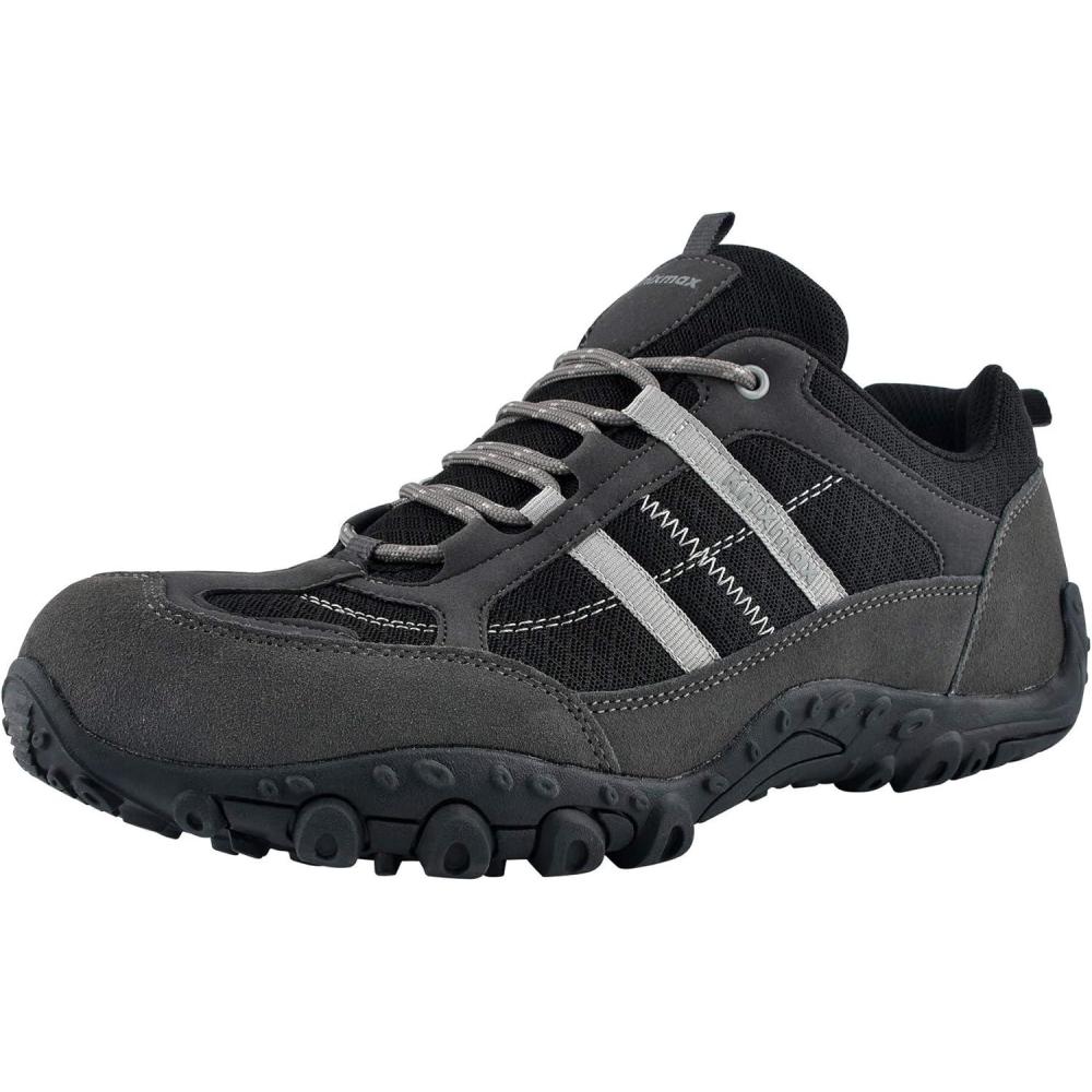 image:imageKnixmax Chaussures de Randonne Chaussure de Marche Respirant Antidrapant Bottes de Trekking Baskets de Montantes pour Femmes Hommes EU3646Gris Homme