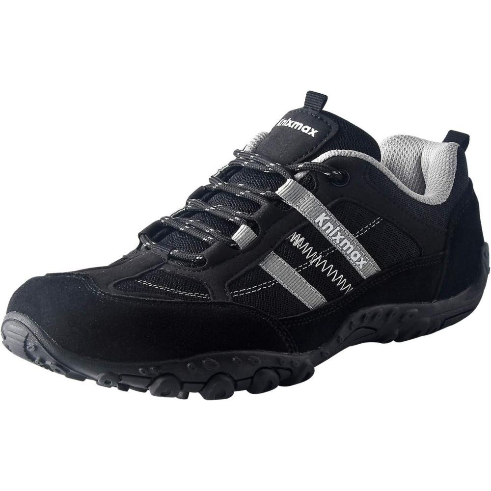 image:imageKnixmax Chaussures de Randonne Chaussure de Marche Respirant Antidrapant Bottes de Trekking Baskets de Montantes pour Femmes Hommes EU3646Noir Adulte