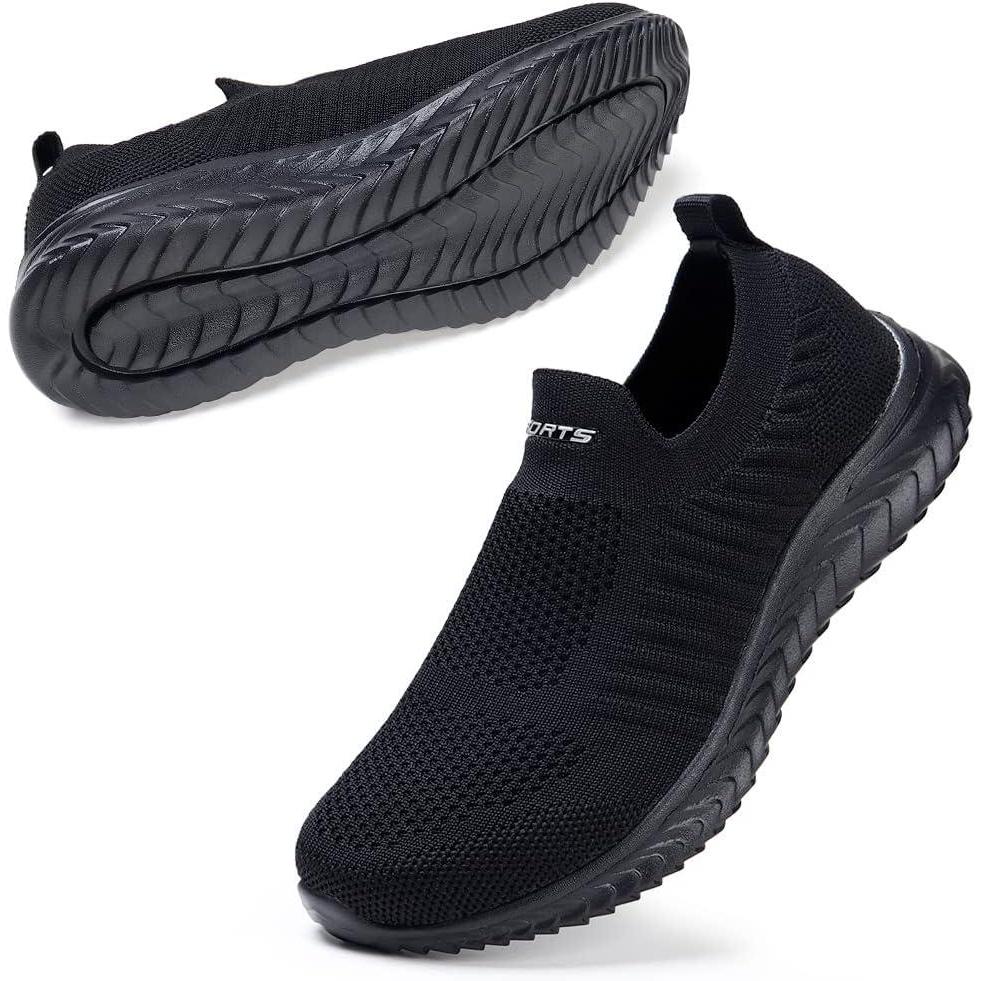 image:imageSTQ Basket Femme Chaussures de Sport sans Lancts Confortable Chic Respirantes Mode de Ville Marche Slip on Fitness Tennis Travail Lgres Enfiler Running Outdoor Gym Jogging Course Basquette SneakersNoir