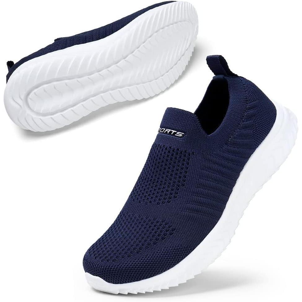image:imageSTQ Basket Femme Chaussures de Sport sans Lancts Confortable Chic Respirantes Mode de Ville Marche Slip on Fitness Tennis Travail Lgres Enfiler Running Outdoor Gym Jogging Course Basquette SneakersBleu