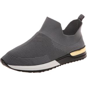 2023 Baskets à Compensés Pour pour femmes de grande taille pour Chaussettes en Rocking Casual Running Chaussures Sport Femme De Running Basket Chaussure De Travail Course Respirantes Sneakers(3 Gris)