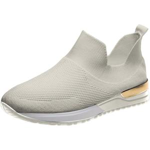 2023 Baskets à Compensés Pour pour femmes de grande taille pour Chaussettes en Rocking Casual Running Chaussures Sport Femme De Running Basket Chaussure De Travail Course Respirantes Sneakers(1 Beige)