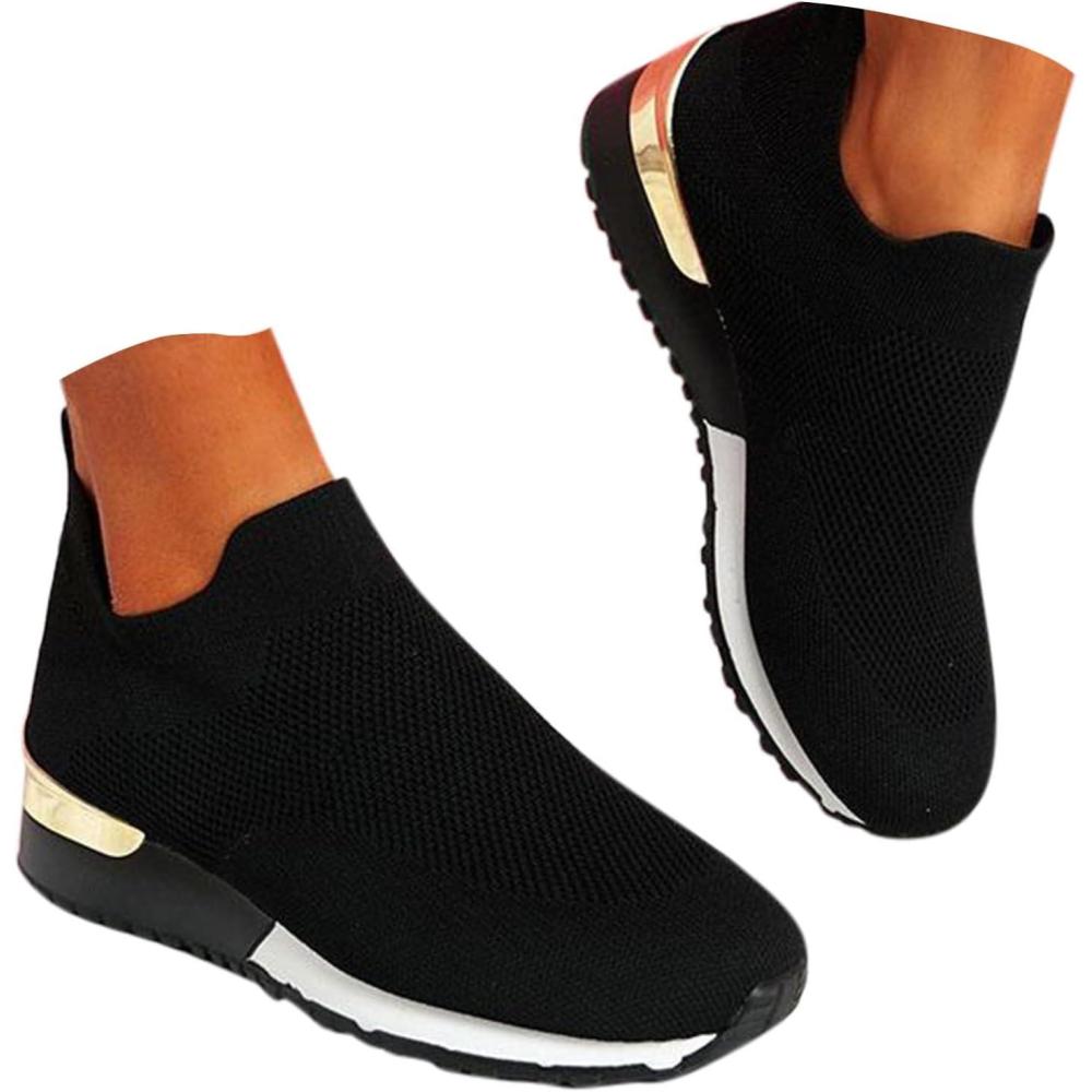 image:imageChaussure De Sport Femme OrthopDiques Pas Cher A La Mode Basket Mode Air Running Course Chaussures Jogging Baskets Ete Respirantes Casual Mesh Respirant Confort Sneakers 2025Noir