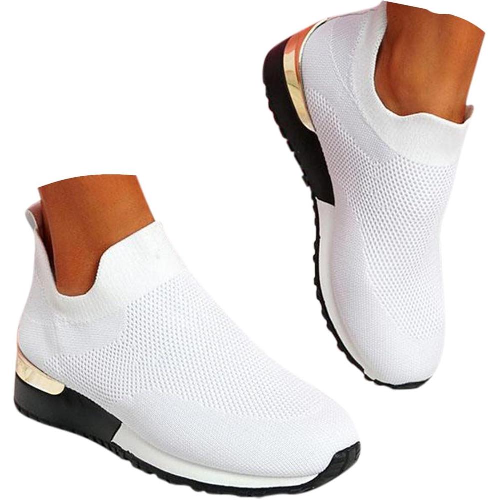 image:imageChaussure De Sport Femme OrthopDiques Pas Cher A La Mode Basket Mode Air Running Course Chaussures Jogging Baskets Ete Respirantes Casual Mesh Respirant Confort Sneakers 2025White