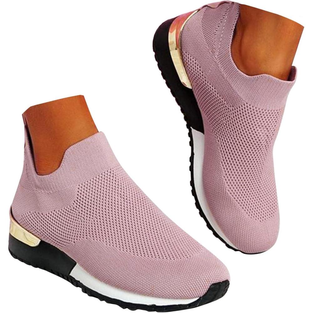 image:imageChaussure De Sport Femme OrthopDiques Pas Cher A La Mode Basket Mode Air Running Course Chaussures Jogging Baskets Ete Respirantes Casual Mesh Respirant Confort Sneakers 2025Pink