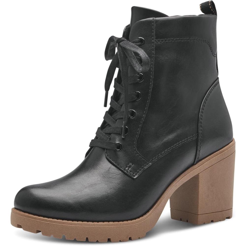 image:imageMARCO TOZZI Bottines Lacets Femme Talon Bloc VganesBlack Nature