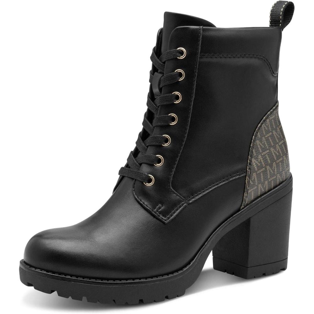 image:imageMARCO TOZZI Bottines Lacets Femme Talon Bloc VganesNoir Comb