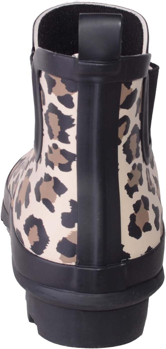 image:imageABSOLUTE FOOTWEAR Bottines en caoutchouc impermables enfiler pour femmeLopard