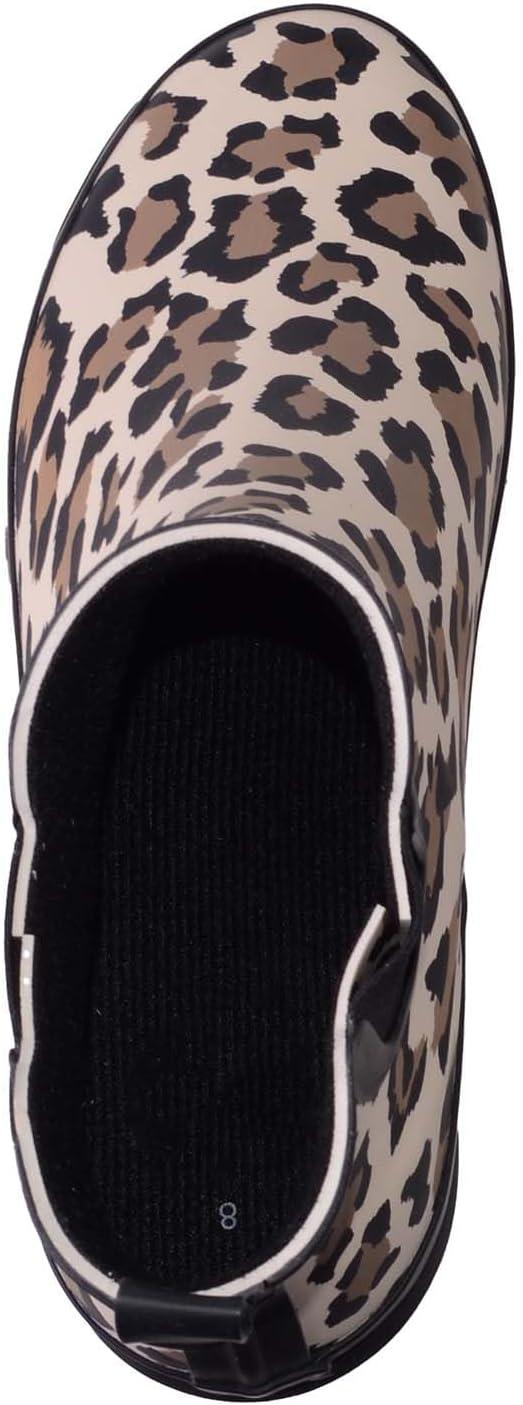 image:imageABSOLUTE FOOTWEAR Bottines en caoutchouc impermables enfiler pour femmeLopard