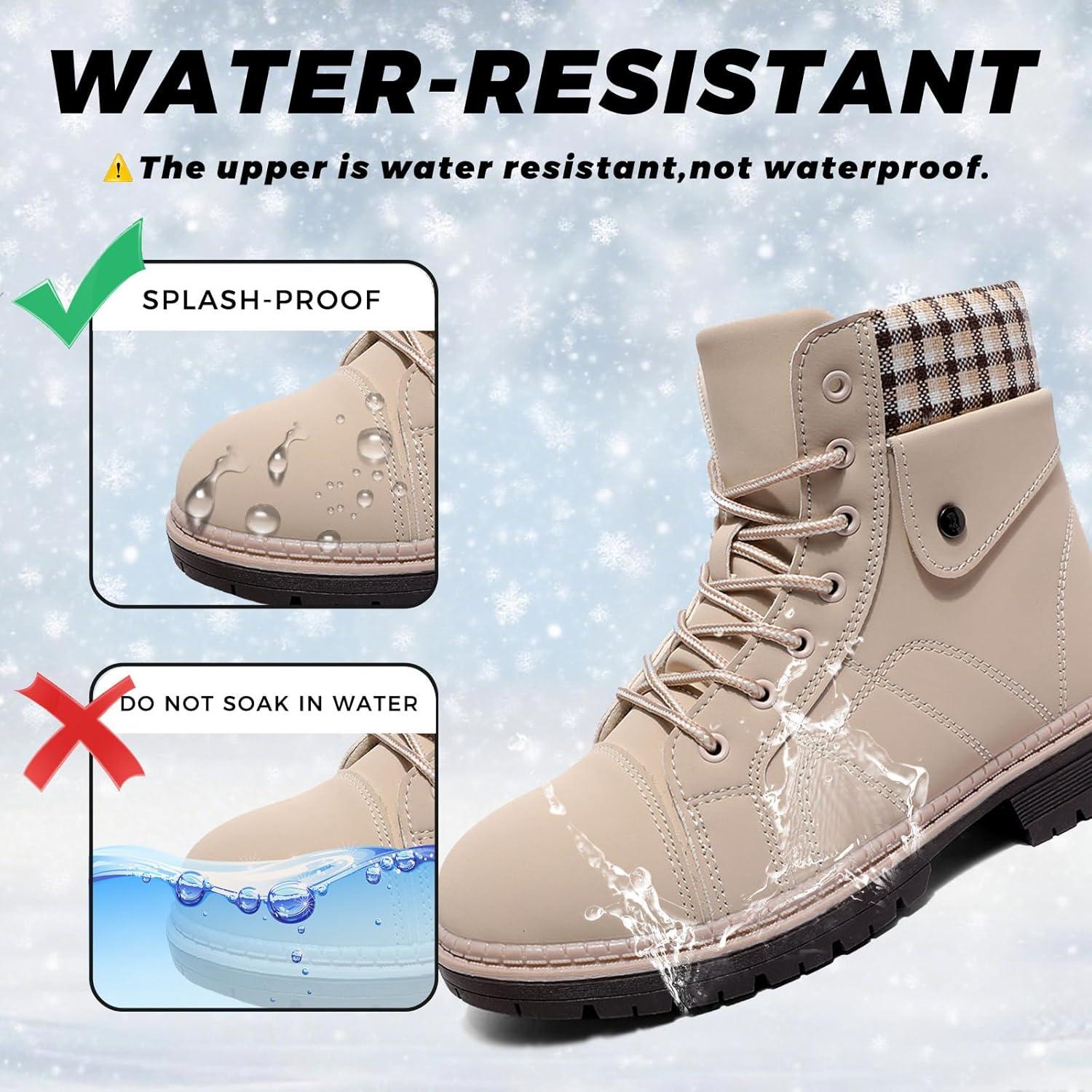 image:imageBottes Femme Hiver Chaussures Bottes de Neige Trekking Outdoor Botte Cheville Confort Chaude Chaussures BootsBeige