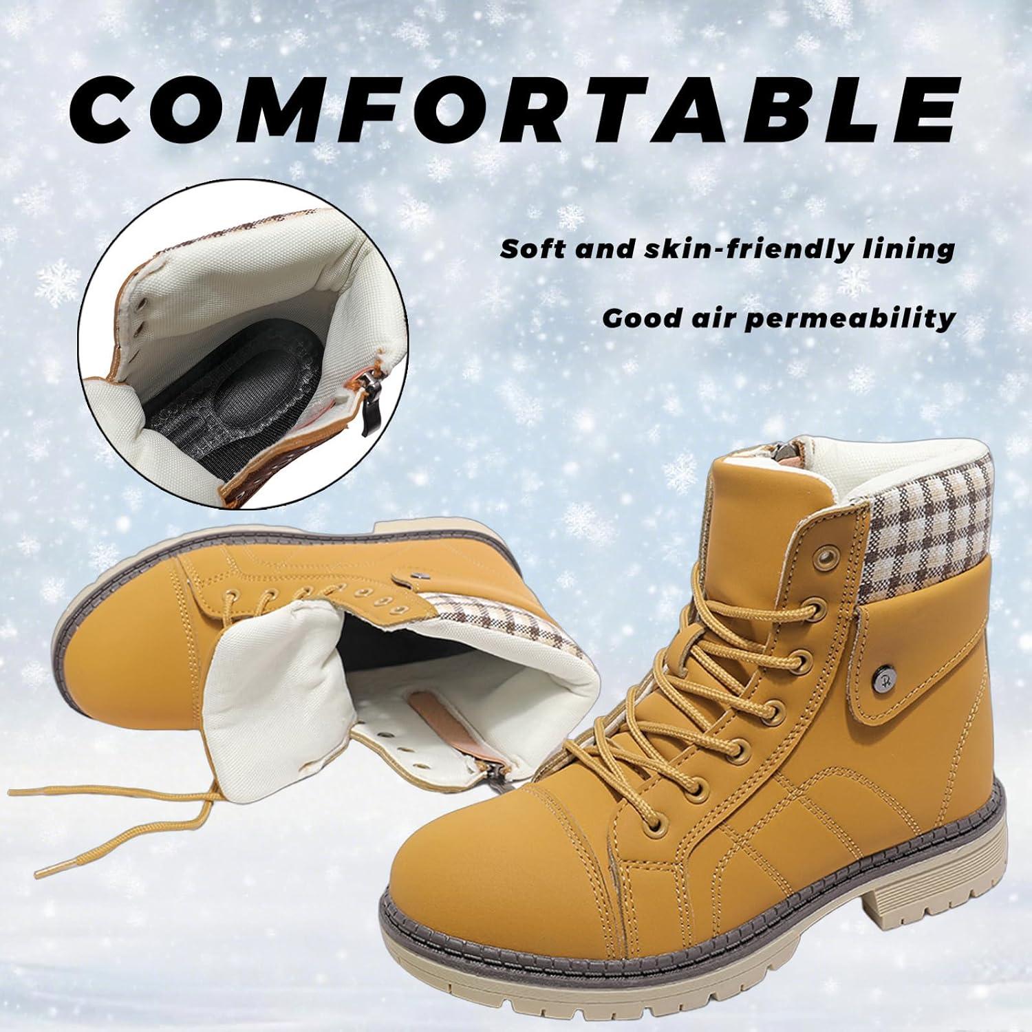 image:imageBottes Femme Hiver Chaussures Bottes de Neige Trekking Outdoor Botte Cheville Confort Chaude Chaussures BootsMarron