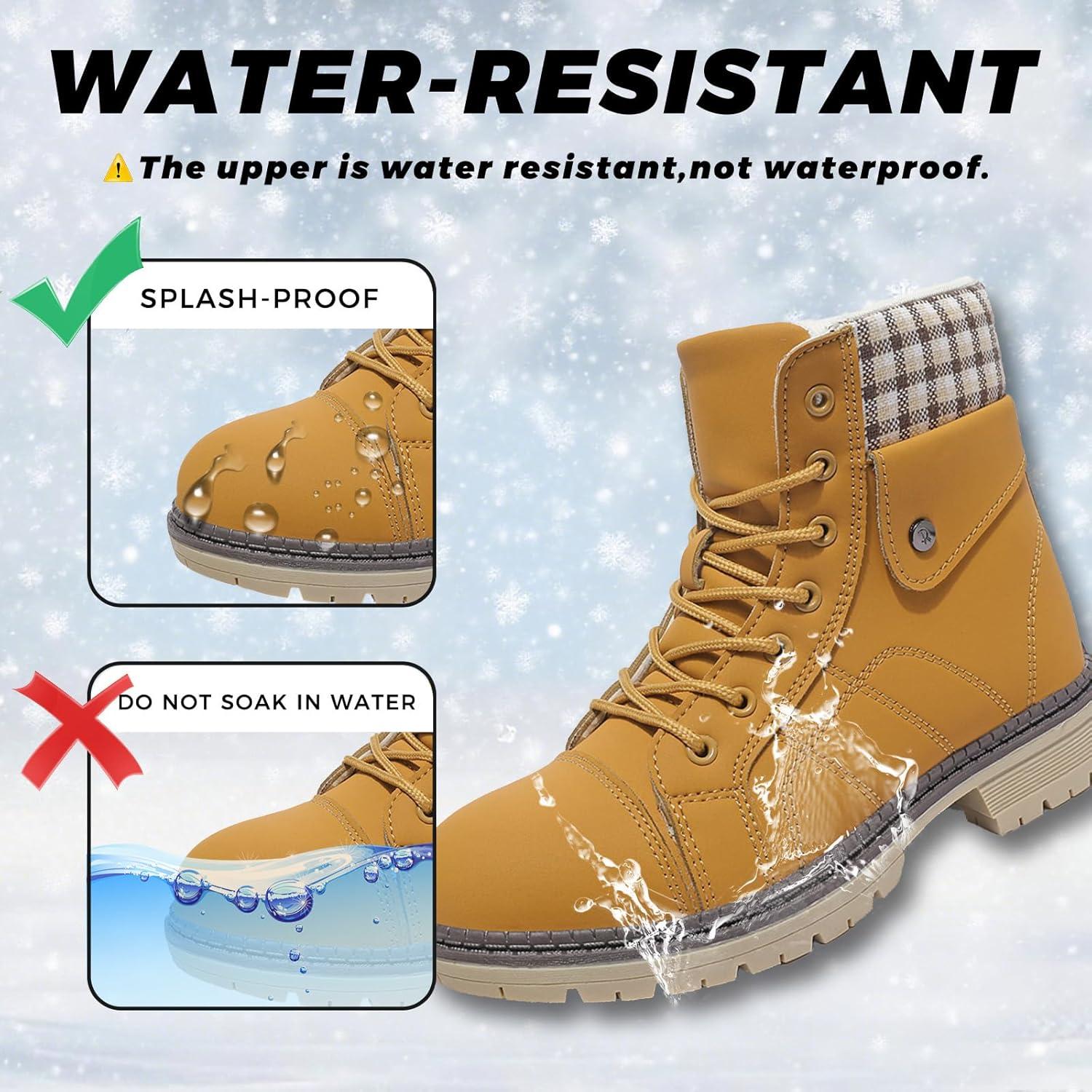 image:imageBottes Femme Hiver Chaussures Bottes de Neige Trekking Outdoor Botte Cheville Confort Chaude Chaussures BootsMarron