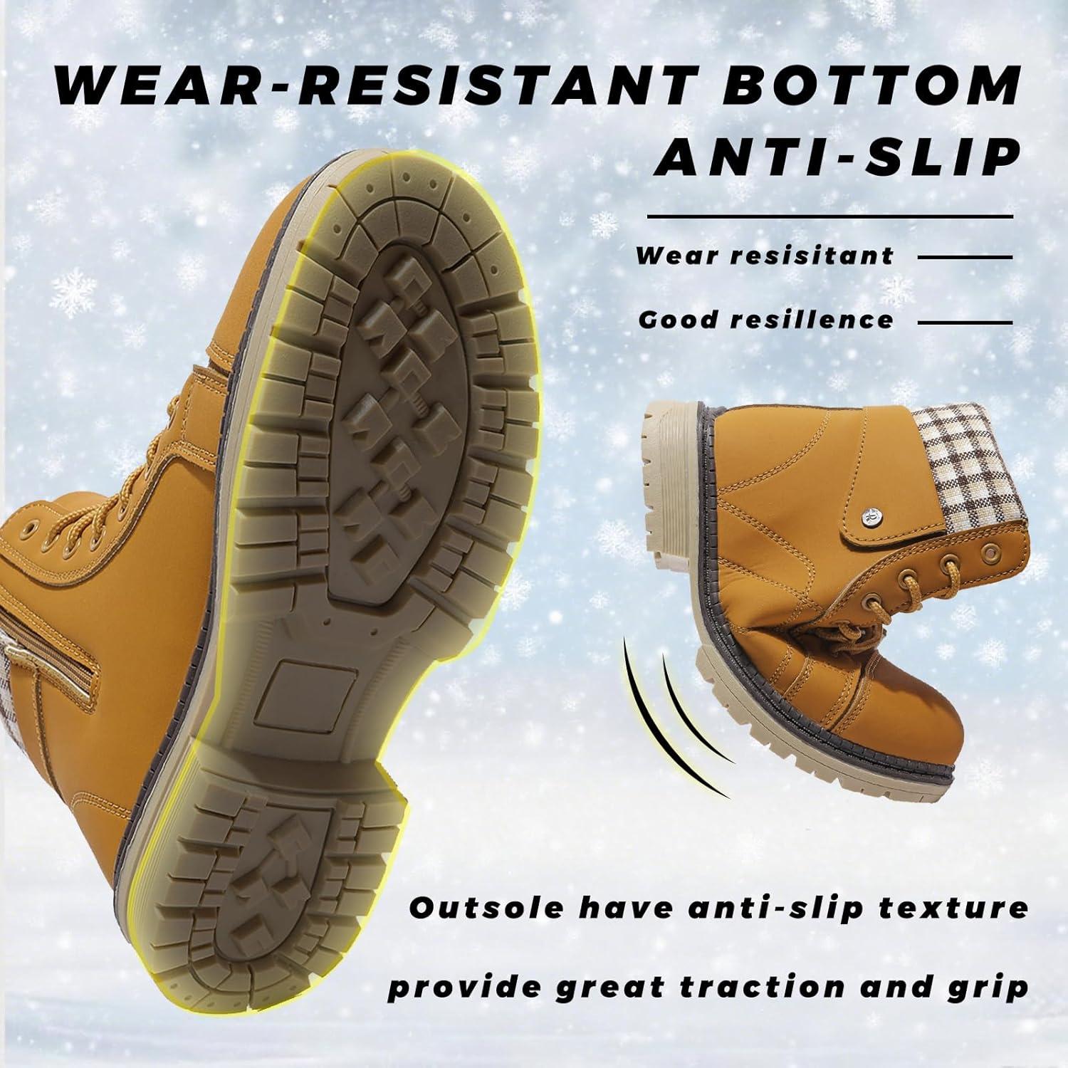 image:imageBottes Femme Hiver Chaussures Bottes de Neige Trekking Outdoor Botte Cheville Confort Chaude Chaussures BootsMarron