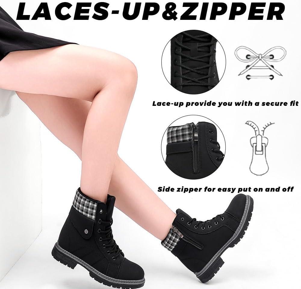 image:imageBottes Femme Hiver Chaussures Bottes de Neige Trekking Outdoor Botte Cheville Confort Chaude Chaussures BootsNoir