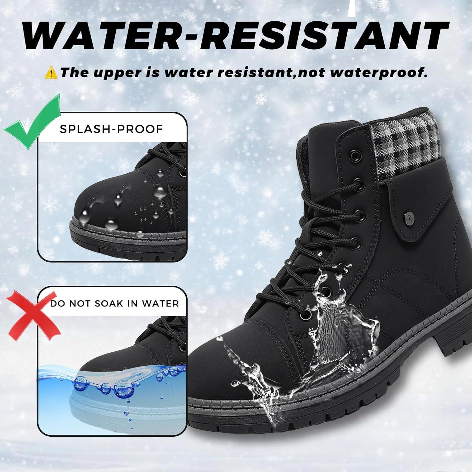 image:imageBottes Femme Hiver Chaussures Bottes de Neige Trekking Outdoor Botte Cheville Confort Chaude Chaussures BootsNoir
