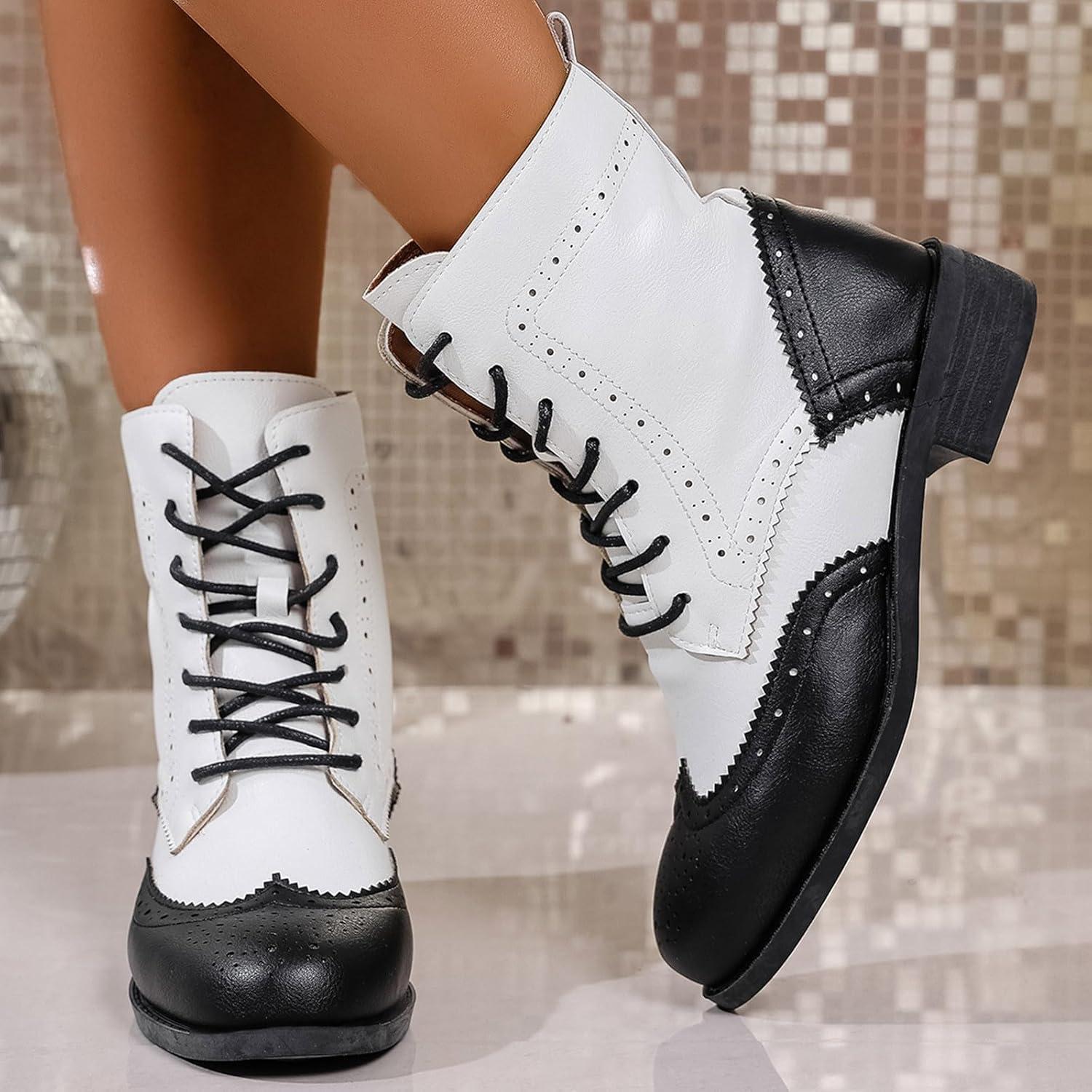 image:imageBottes Femme de la Mode Botte Confortables Bottines avec Fermeture clair pour lAutomne et de lhiver Vintage Bottes et Bottines Chunky Talons Chaud Cheville Chaussons AntidRapante01 Blanc