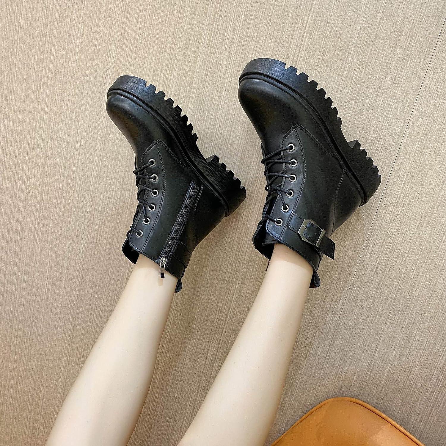 image:imageBottes Femme de la Mode Botte Confortables Bottines avec Fermeture clair pour lAutomne et de lhiver Vintage Bottes et Bottines Chunky Talons Chaud Cheville Chaussons AntidRapante04 le Noir