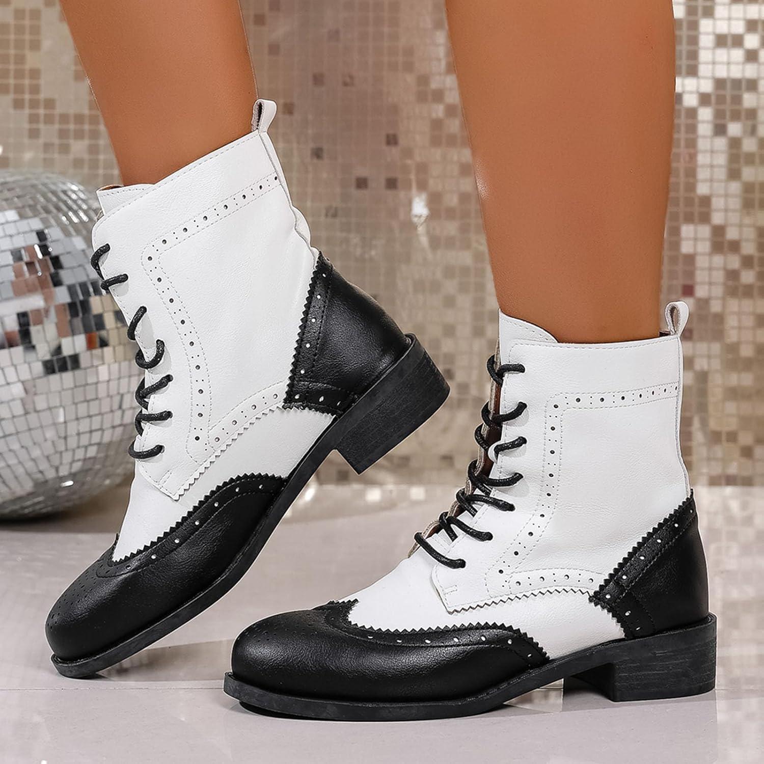 image:imageBottes Femme de la Mode Botte Confortables Bottines avec Fermeture clair pour lAutomne et de lhiver Vintage Bottes et Bottines Chunky Talons Chaud Cheville Chaussons AntidRapante01 Blanc