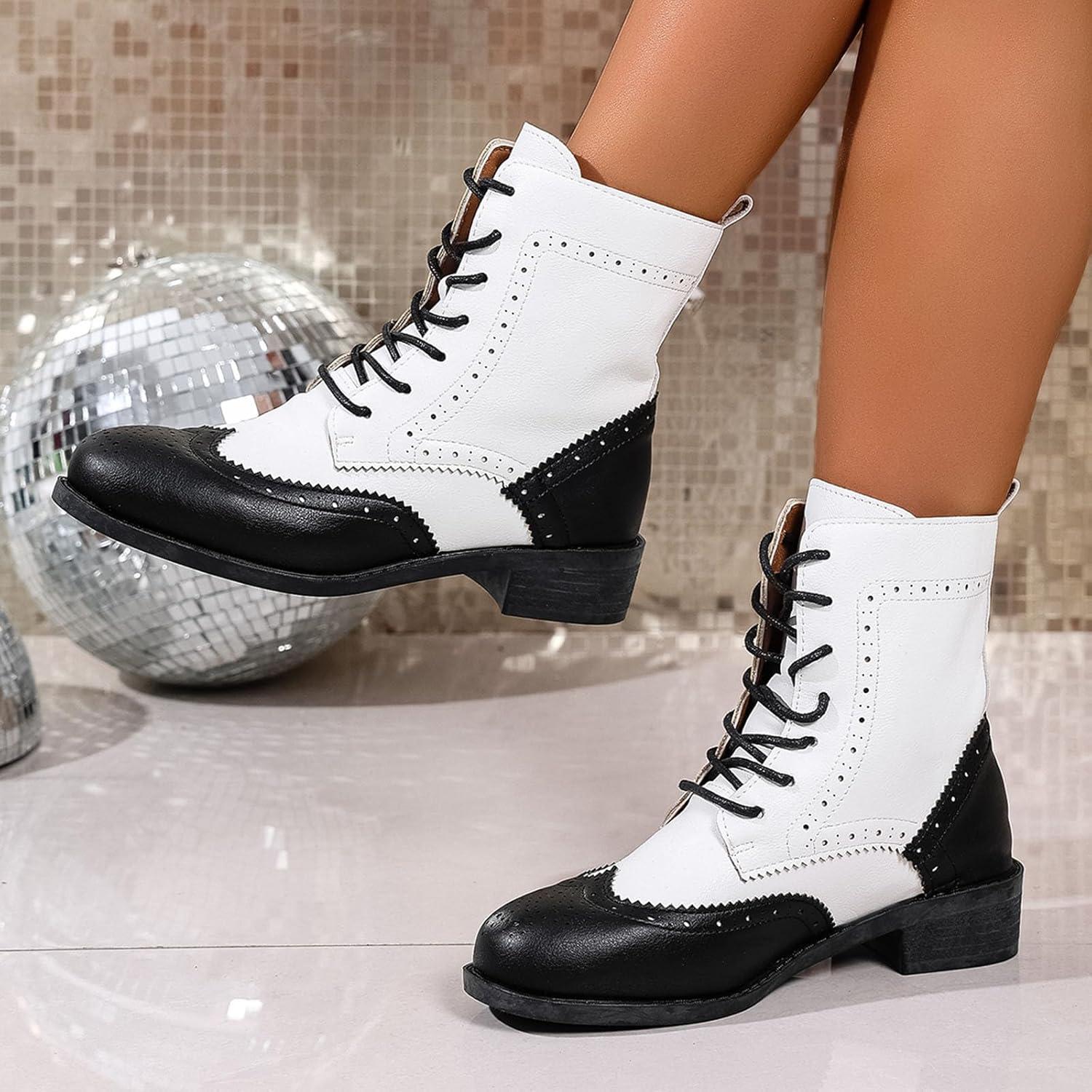 image:imageBottes Femme de la Mode Botte Confortables Bottines avec Fermeture clair pour lAutomne et de lhiver Vintage Bottes et Bottines Chunky Talons Chaud Cheville Chaussons AntidRapante01 Blanc