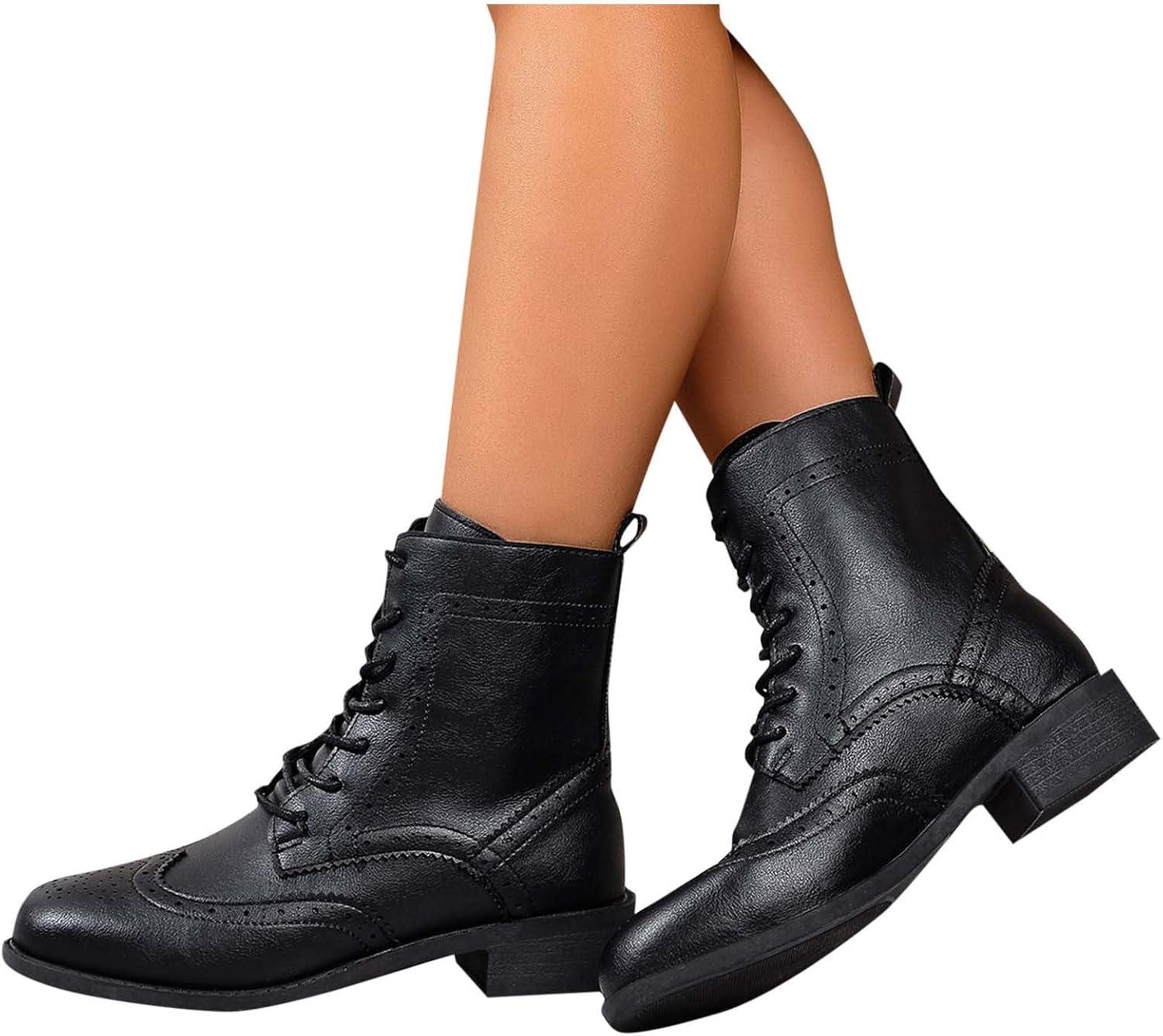 image:imageBottes Femme de la Mode Botte Confortables Bottines avec Fermeture clair pour lAutomne et de lhiver Vintage Bottes et Bottines Chunky Talons Chaud Cheville Chaussons AntidRapante01 le Noir