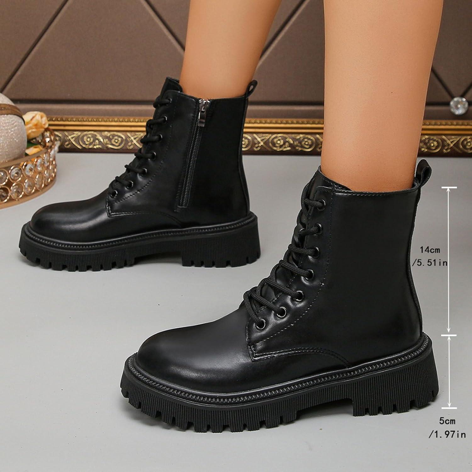 image:imageBottes Femme de la Mode Botte Confortables Bottines avec Fermeture clair pour lAutomne et de lhiver Vintage Bottes et Bottines Chunky Talons Chaud Cheville Chaussons AntidRapante05 le Noir