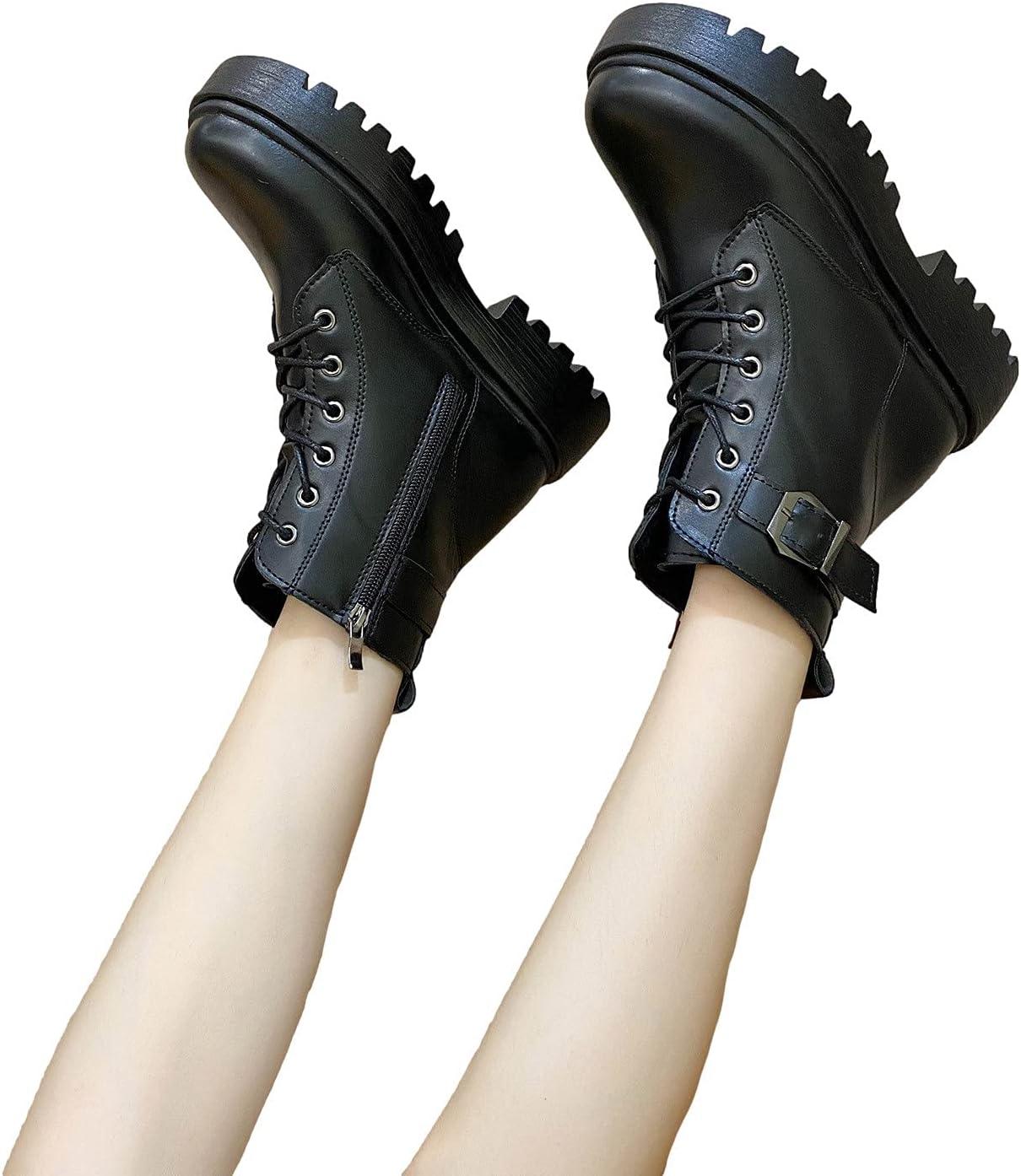 image:imageBottes Femme de la Mode Botte Confortables Bottines avec Fermeture clair pour lAutomne et de lhiver Vintage Bottes et Bottines Chunky Talons Chaud Cheville Chaussons AntidRapante04 le Noir