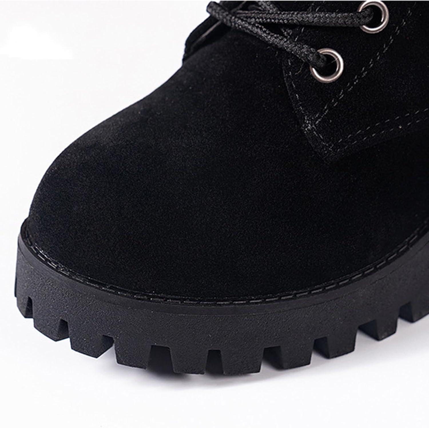image:imageBottes Femme de la Mode Botte Confortables Bottines avec Fermeture clair pour lAutomne et de lhiver Vintage Bottes et Bottines Chunky Talons Chaud Cheville Chaussons AntidRapante03 le Noir