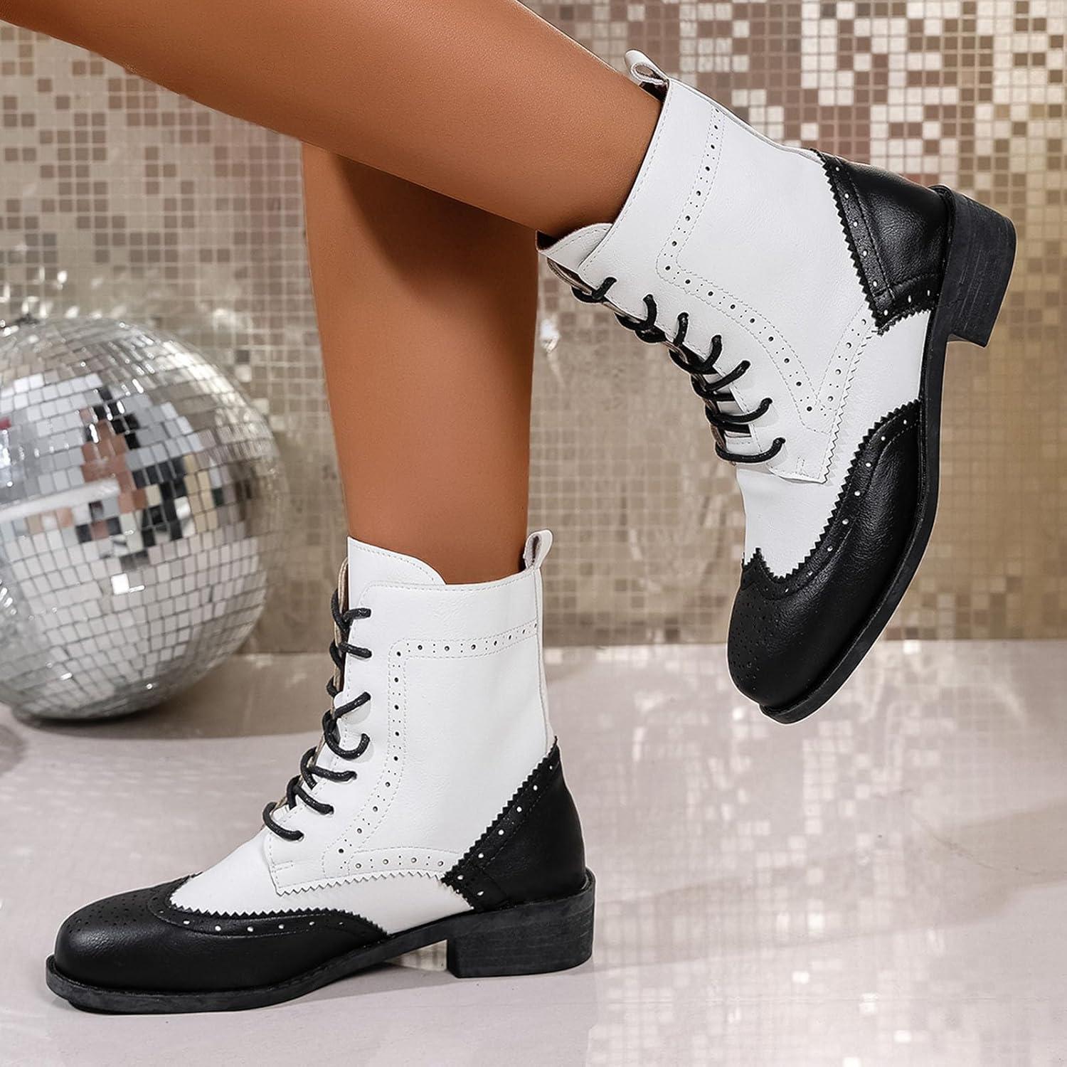 image:imageBottes Femme de la Mode Botte Confortables Bottines avec Fermeture clair pour lAutomne et de lhiver Vintage Bottes et Bottines Chunky Talons Chaud Cheville Chaussons AntidRapante01 Blanc