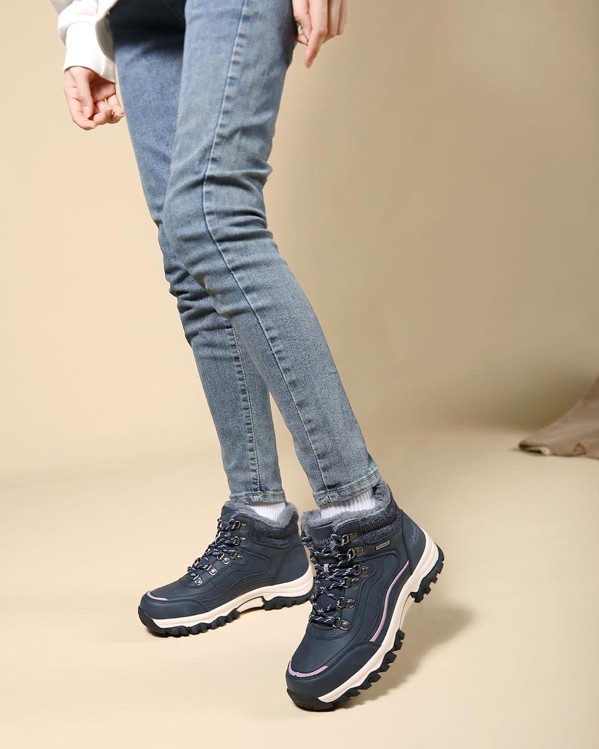 image:imageBottes de Neige Femme Hiver Bottines Fourres de Randonne Boots 3641Bleue