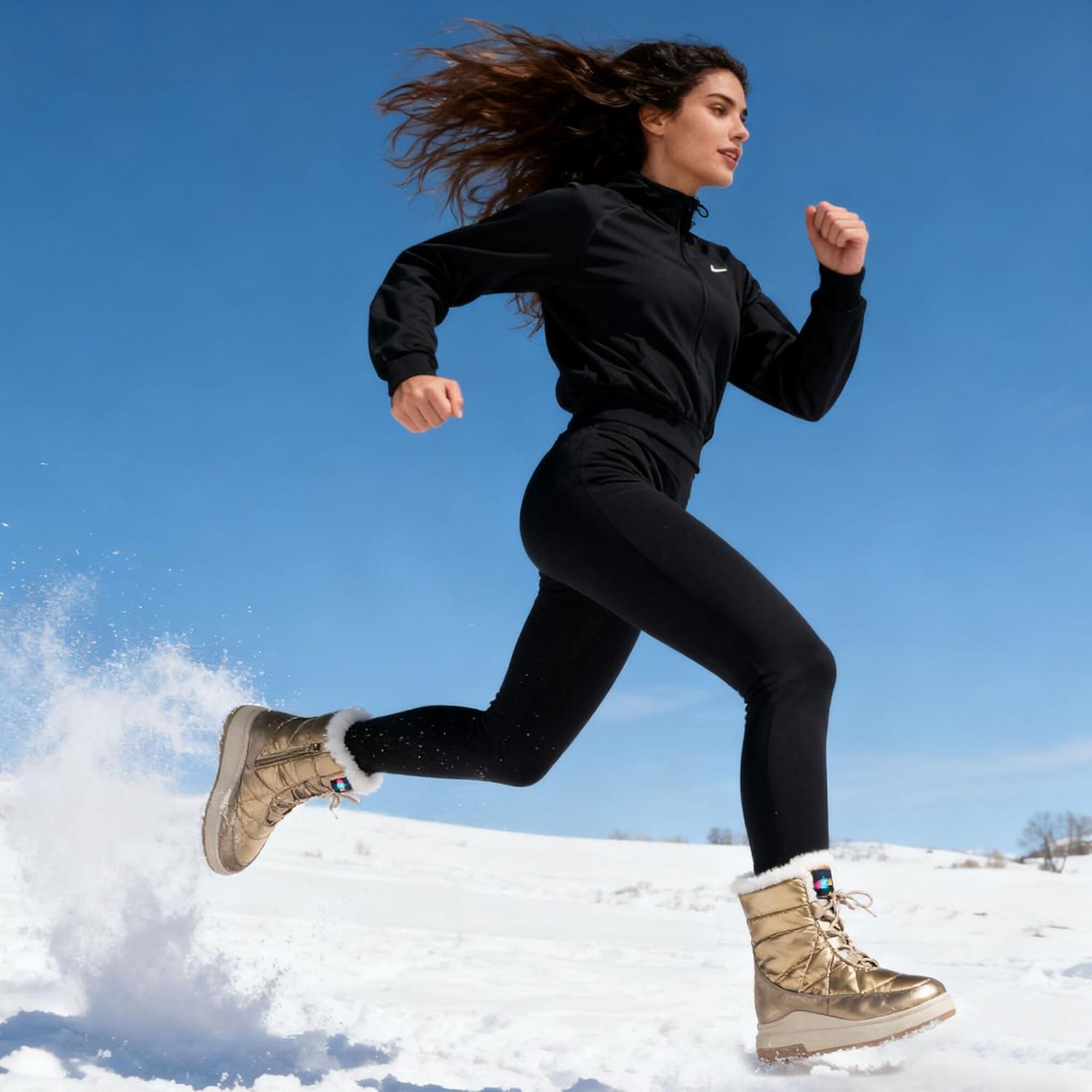 image:imageGLAMORA Bottes de neige dhiver impermables et thermiques avec doublure en fourrure Bottines chaudes antidrapantes et confortables pour le travail la montagne la randonne la ville ou lesBronze