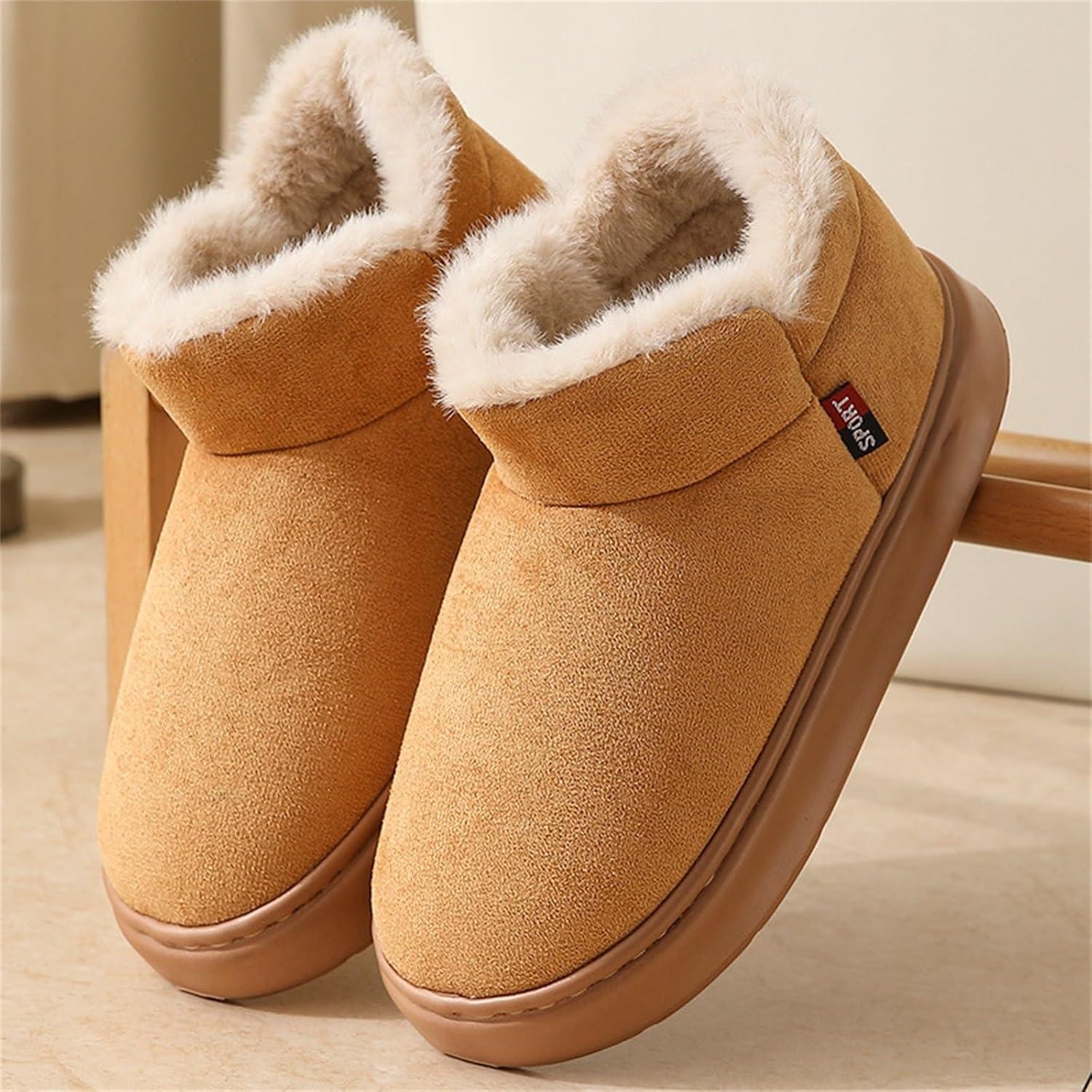 image:imageGenerisch Bottines dhiver pour femme Bottes de neige dhiver avec doublure en polaire pour lintrieur et lextrieur Chaussons chauds avec confort en mousse mmoire de formeKaki