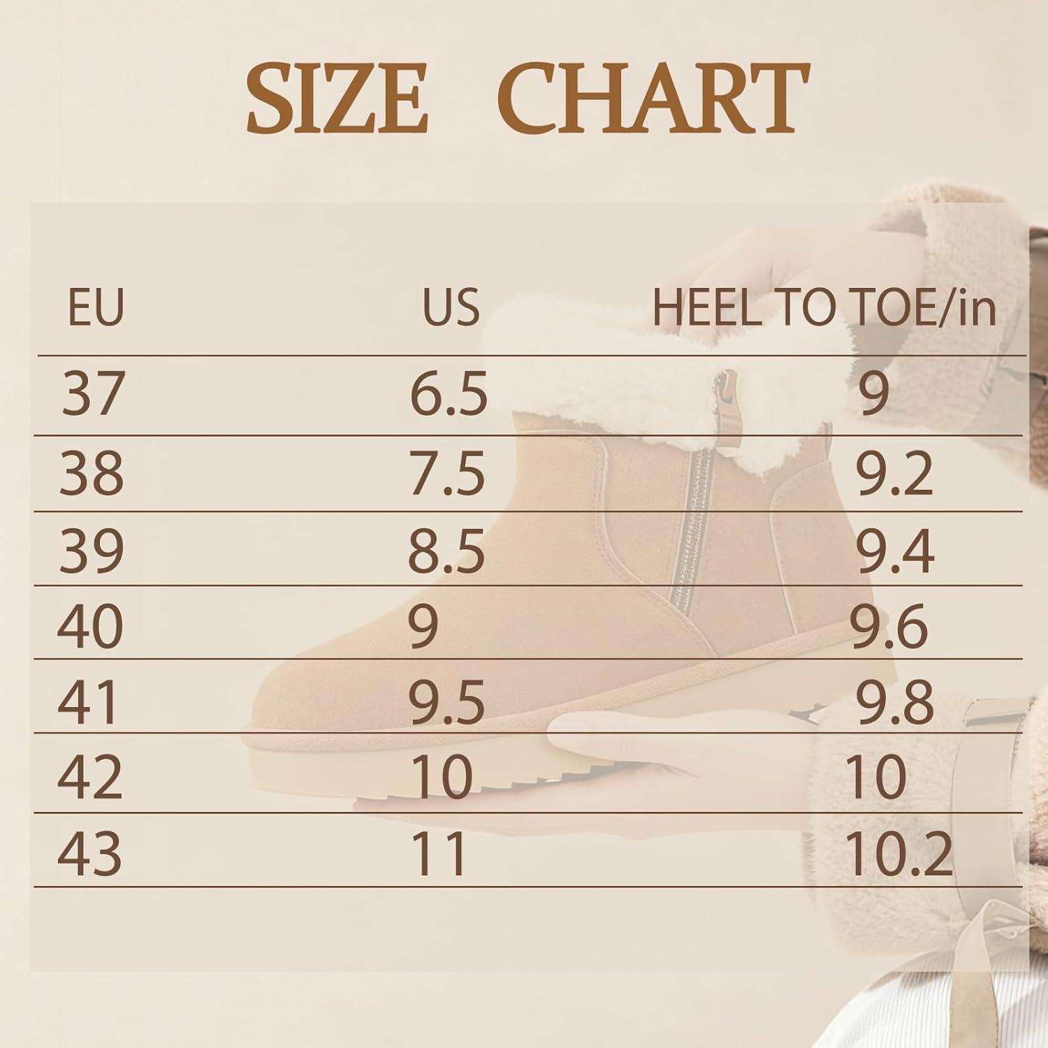 image:imageHsyooes Bottes de Neige pour Femmes Botte de Hiver Impermabl Chaussures Peluche Fourrs Bottines Sude Cuir AntidrapantKaki