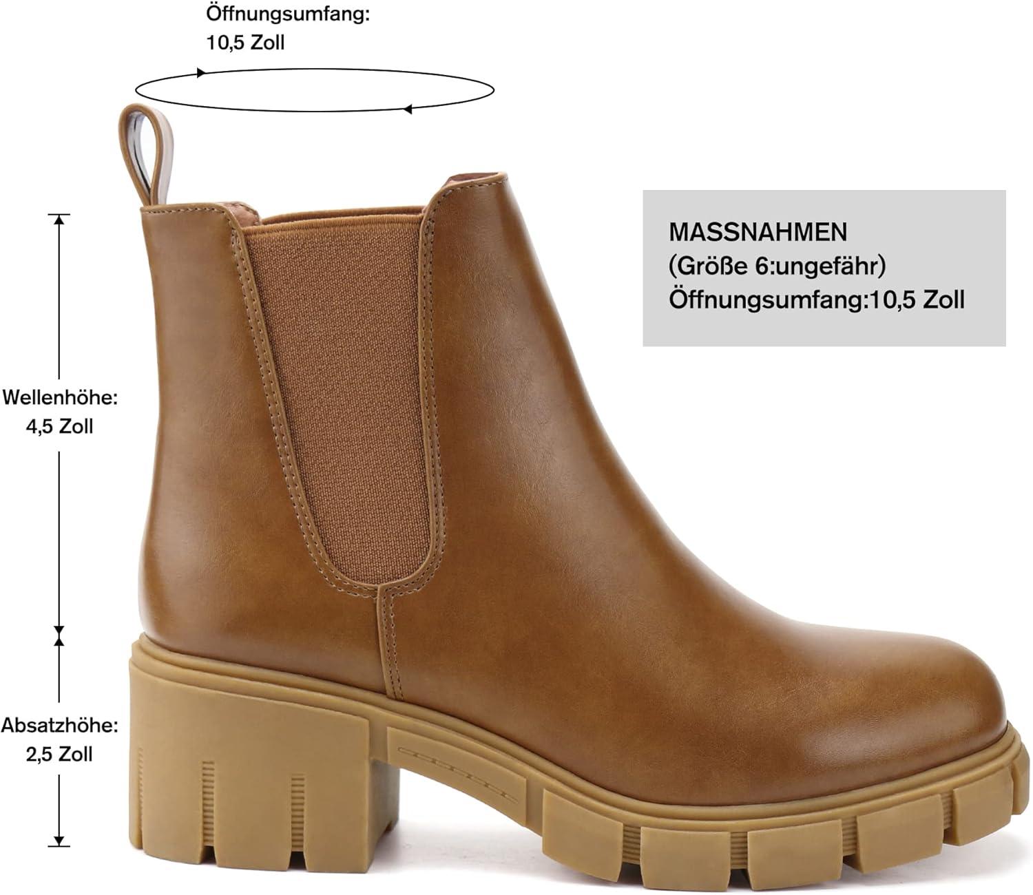 image:imageJABASIC Chelsea Boots pour femmes bottes plateau lastiques glisserMarron