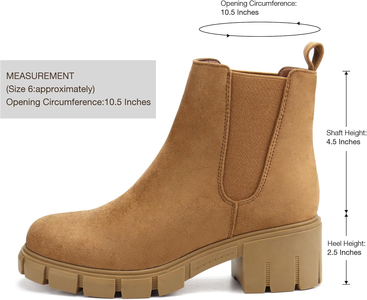 image:imageJABASIC Chelsea Boots pour femmes bottes plateau lastiques glisserMarron Clair
