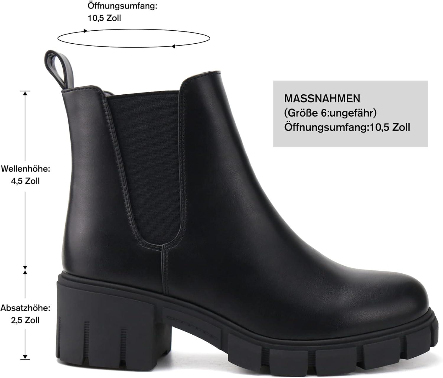 image:imageJABASIC Chelsea Boots pour femmes bottes plateau lastiques glisserNoir