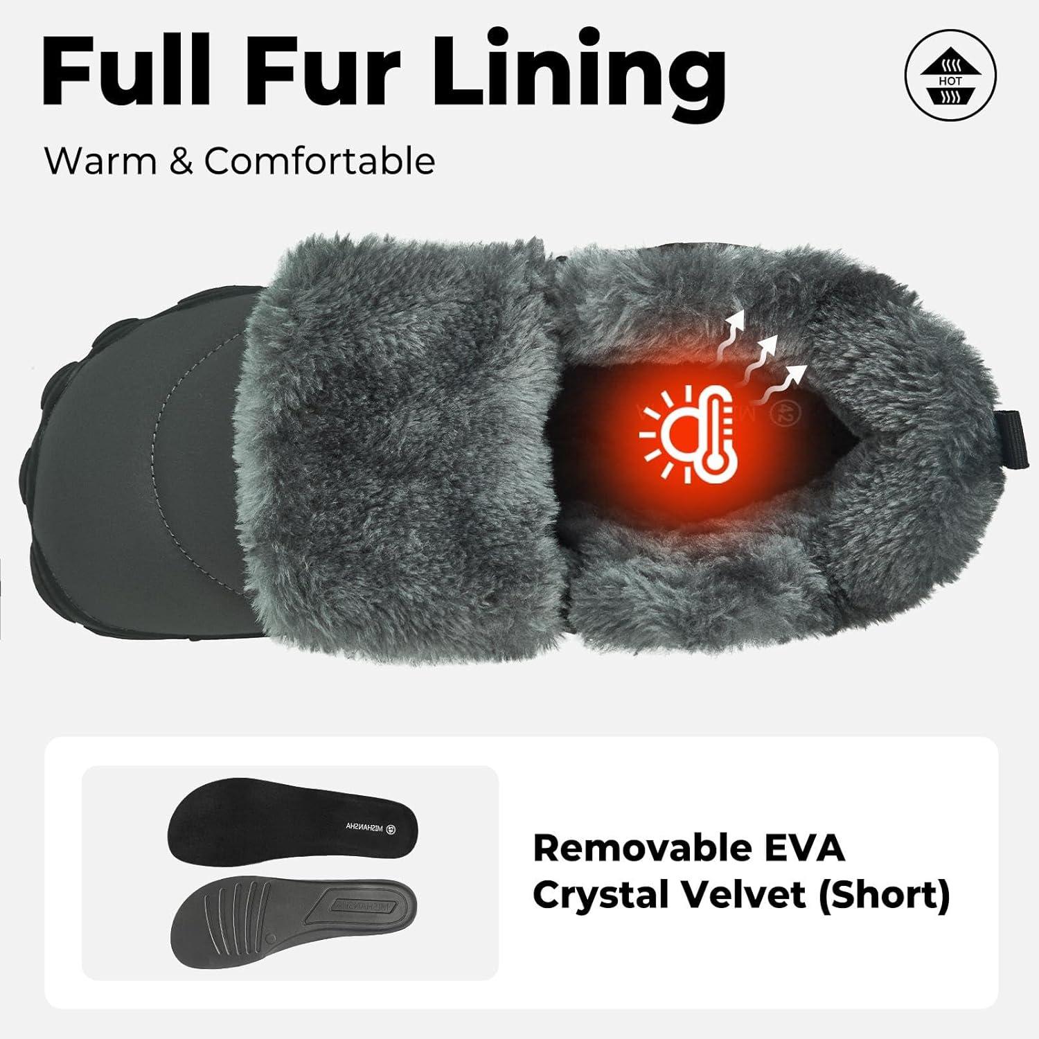 image:imageMishansha Bottes Hiver Chaudes Bottine Neige Chaussures Minimalist Gr3648Gris