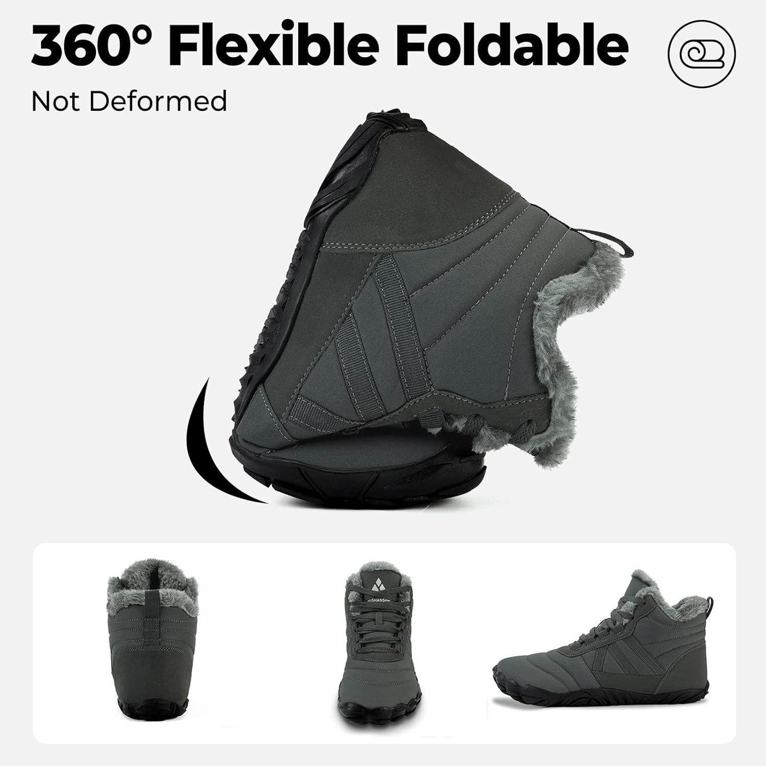 image:imageMishansha Bottes Hiver Chaudes Bottine Neige Chaussures Minimalist Gr3648Gris