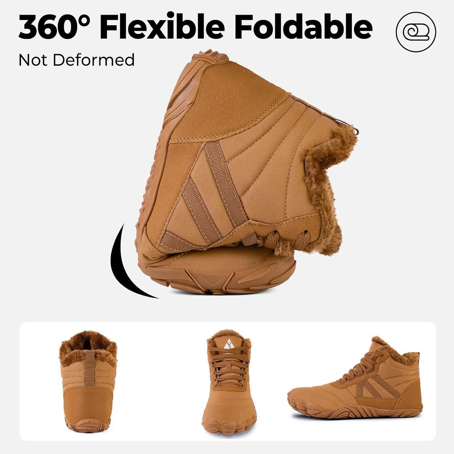 image:imageMishansha Bottes Hiver Chaudes Bottine Neige Chaussures Minimalist Gr3648Marron