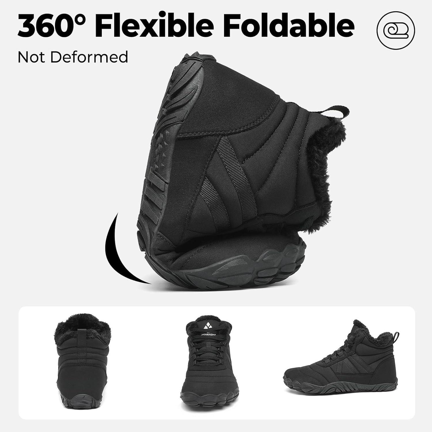 image:imageMishansha Bottes Hiver Chaudes Bottine Neige Chaussures Minimalist Gr3648Noir