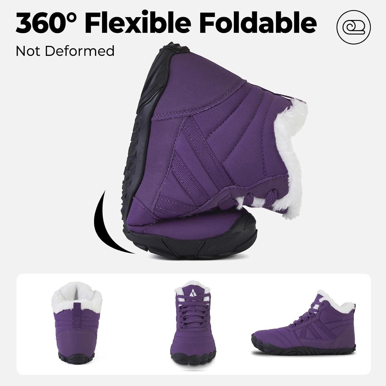 image:imageMishansha Bottes Hiver Chaudes Bottine Neige Chaussures Minimalist Gr3648Pourpre