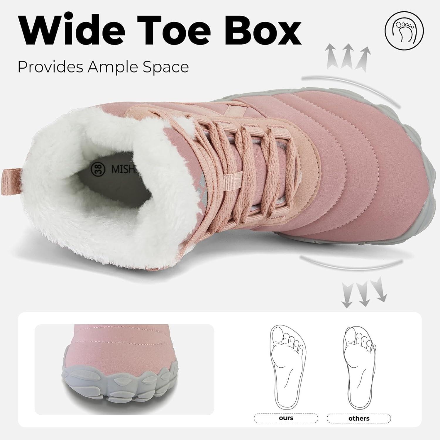 image:imageMishansha Bottes Hiver Chaudes Bottine Neige Chaussures Minimalist Gr3648Rose