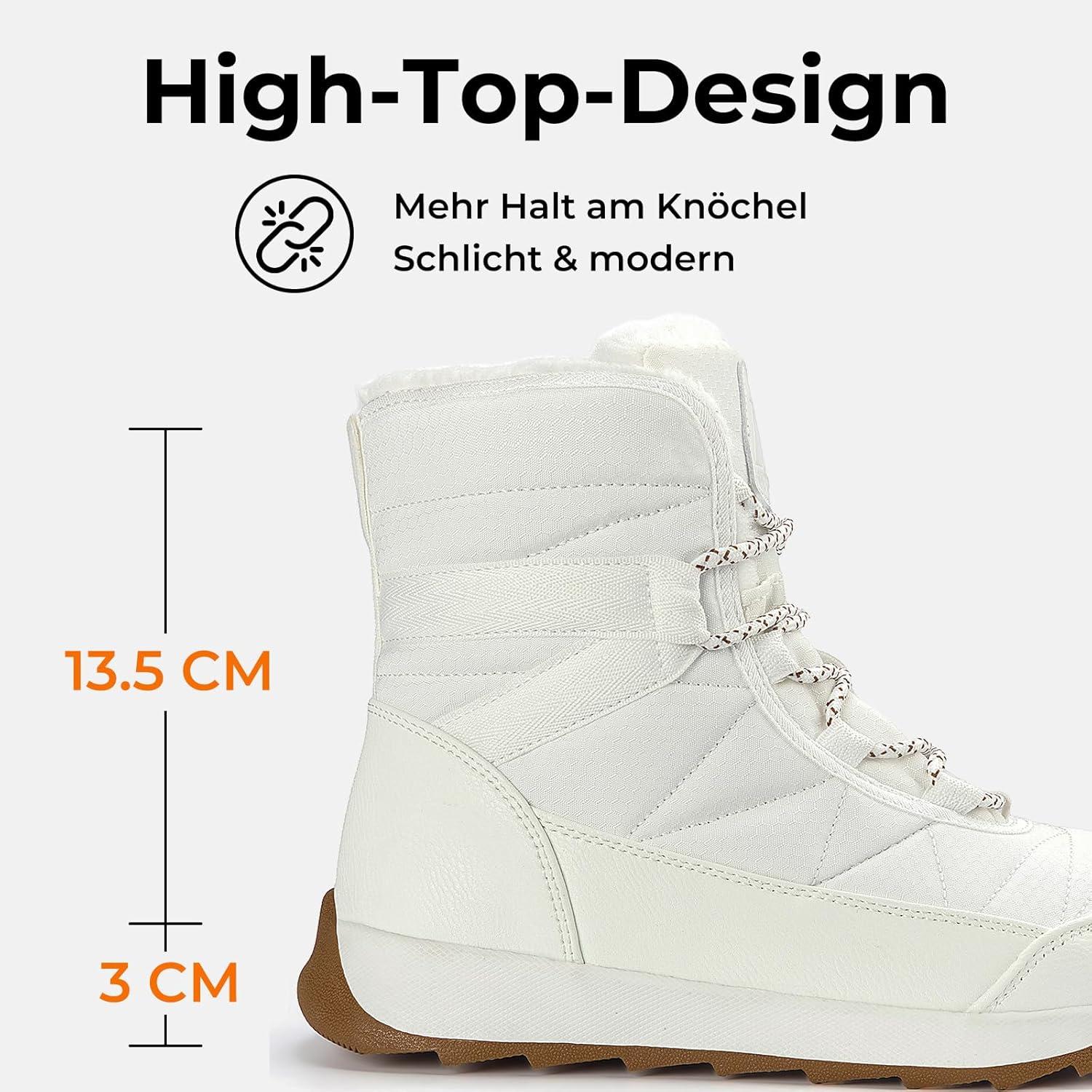 image:imageMishansha Femme Bottes Hiver Bottines Fourre Chaude Bottes de Neige Antidrapante Chaussure Neige BootsBlanc