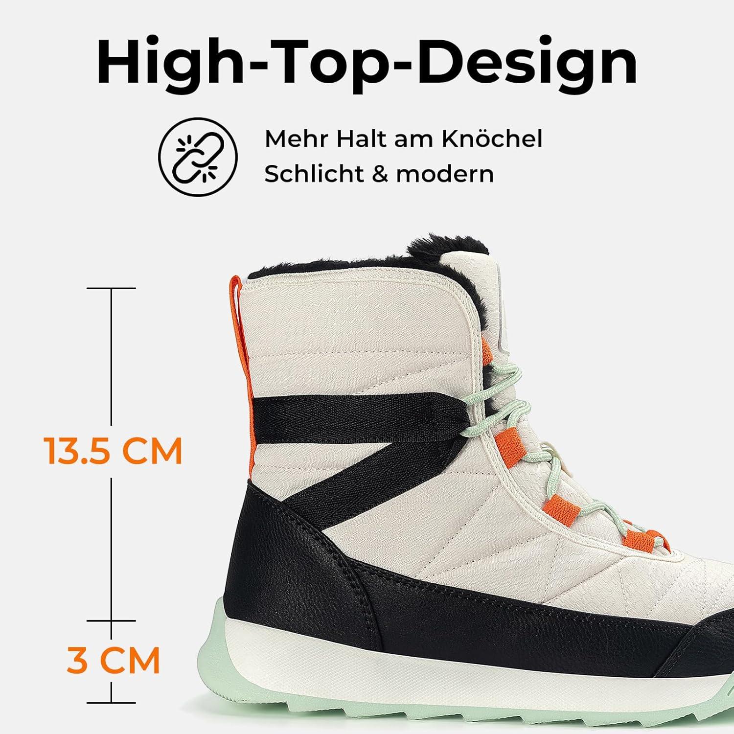 image:imageMishansha Femme Bottes Hiver Bottines Fourre Chaude Bottes de Neige Antidrapante Chaussure Neige BootsBlanc Cass