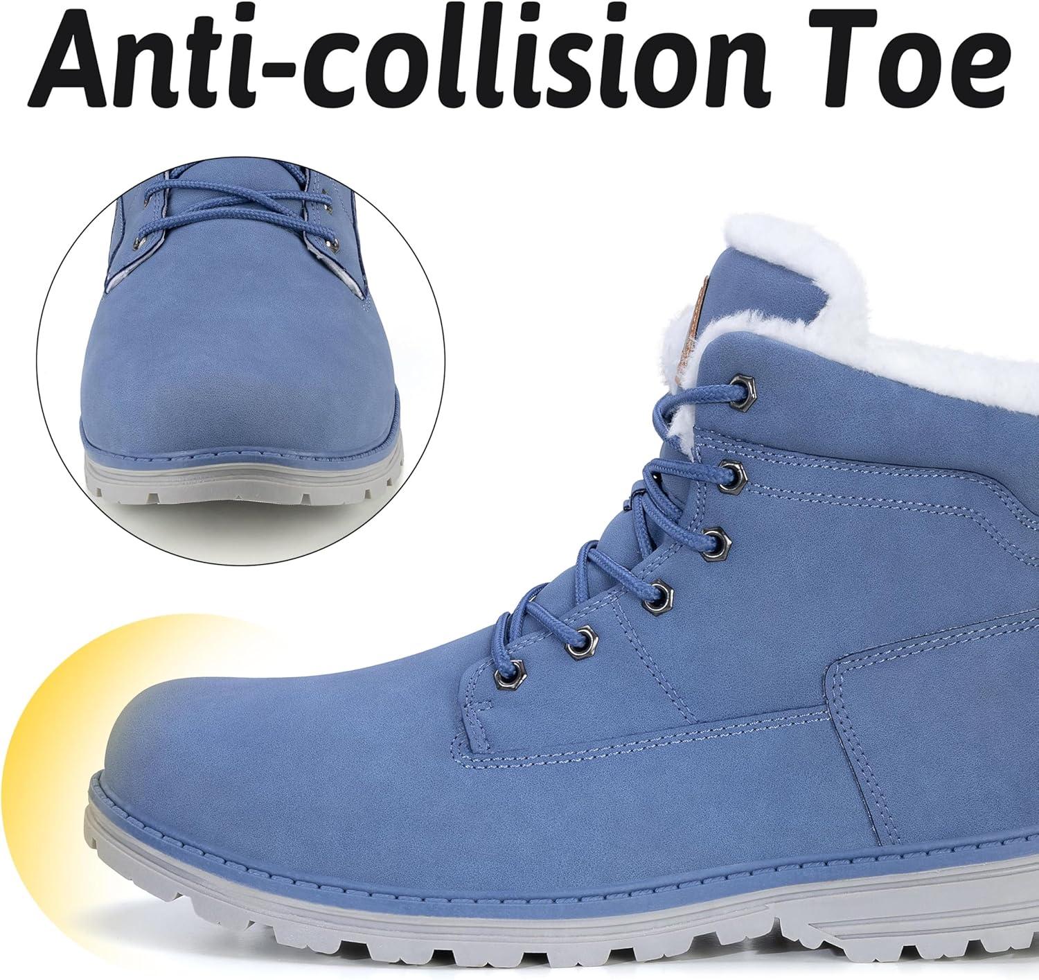 image:imageMishansha Homme Femme Bottes Hiver Randonne Chaussures Bottes de Neige Chaudes Fourrure Bottine GR3648Bleu Ciel