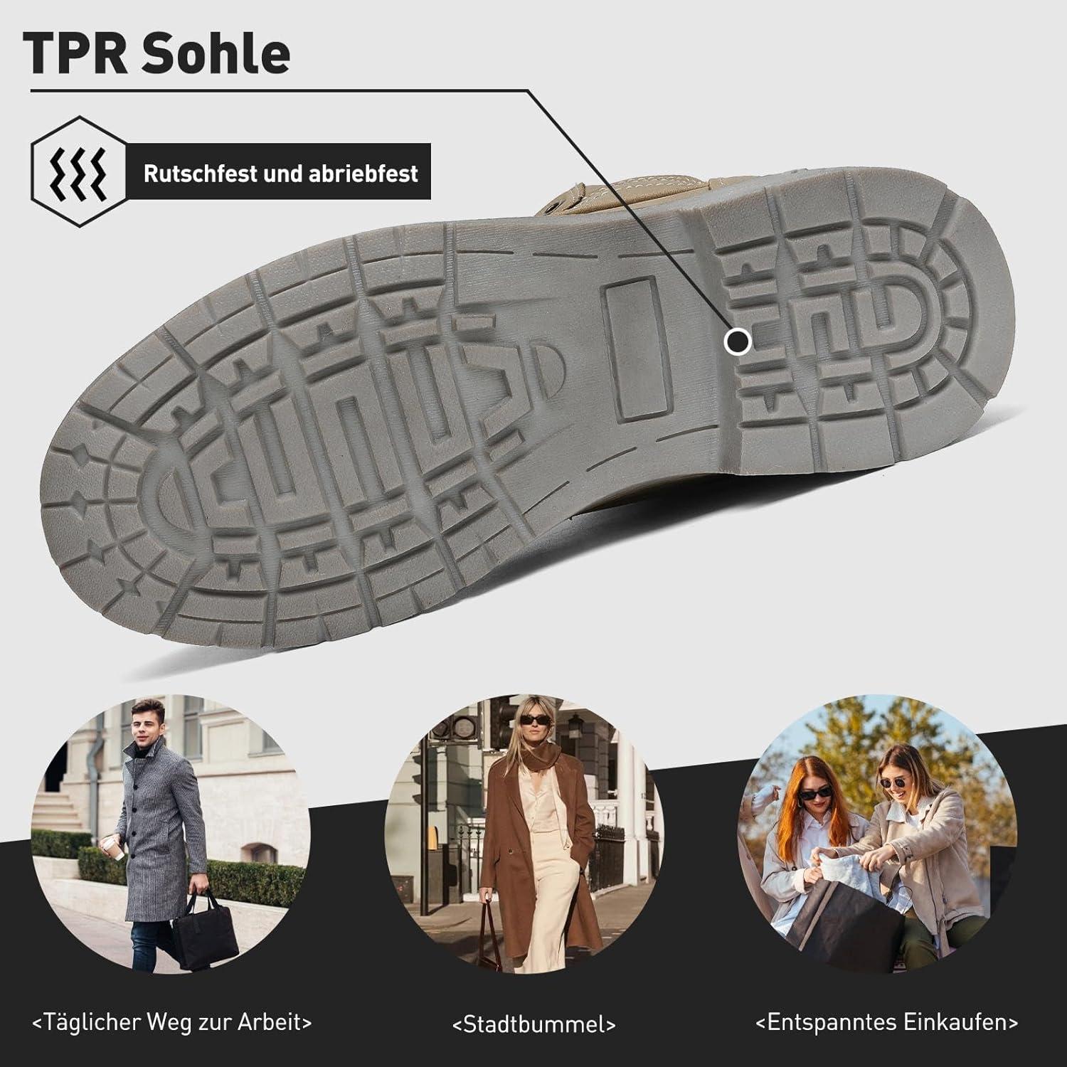 image:imageMishansha Homme Femme Bottes Hiver Randonne Chaussures Bottes de Neige Chaudes Fourrure Bottine GR3648Kaki
