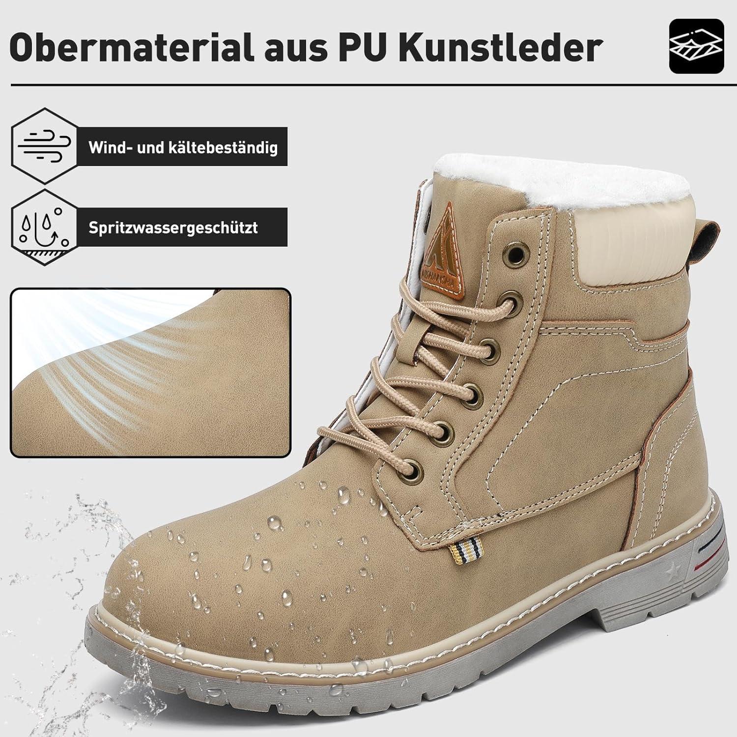 image:imageMishansha Homme Femme Bottes Hiver Randonne Chaussures Bottes de Neige Chaudes Fourrure Bottine GR3648Kaki