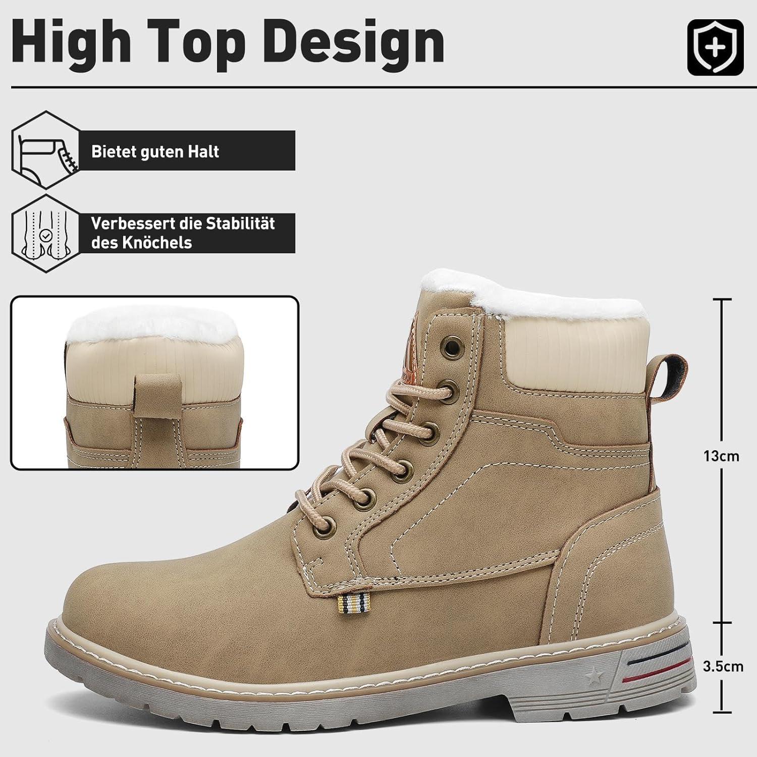 image:imageMishansha Homme Femme Bottes Hiver Randonne Chaussures Bottes de Neige Chaudes Fourrure Bottine GR3648Kaki