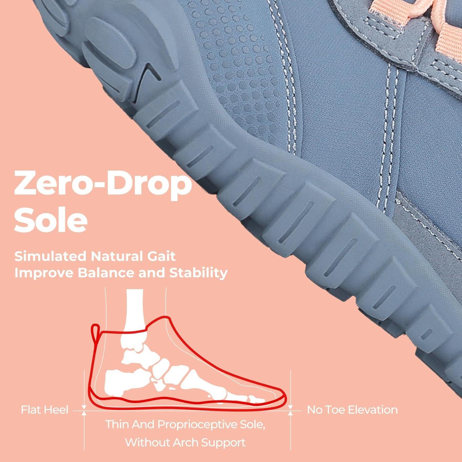 image:imageSAGUARO Barefoot Bottes Femme Hiver Chaussure Minimaliste Fourres Bote Orteils Large amp Semelle Drop Zro Chaussures Chaudes Gr3642Bleu