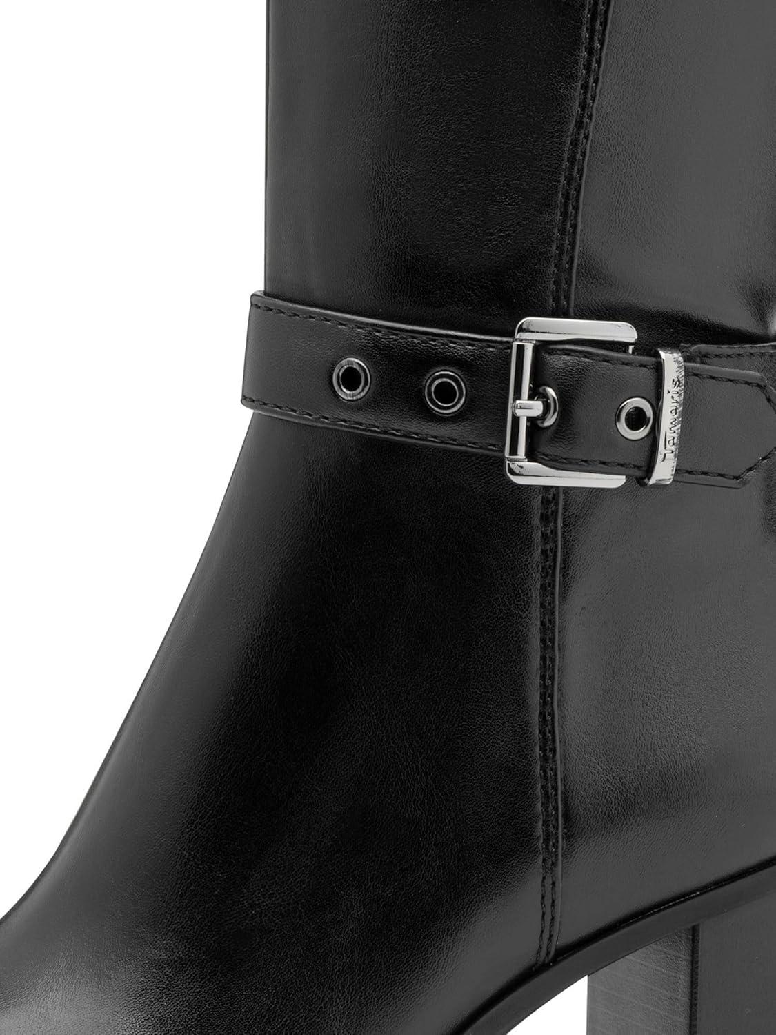 image:imageTamaris Femme Damen Long Boot Heel 12553645 Botte Haute Jusquau GenouNoir Mat